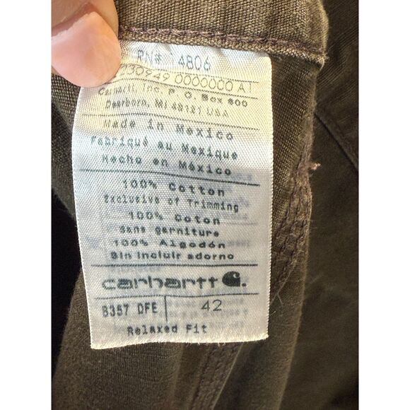 Carhartt Men's B357 Size 42 Brown Relaxed Fit Cotton Ripstop Cargo Work Shorts - Picture 3 of 5